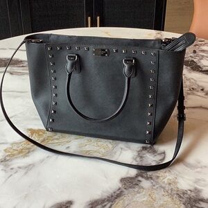 Michael Kors Black Tote with Silver Studs